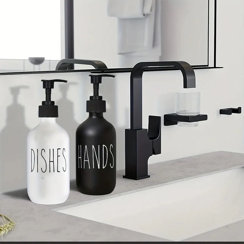 Dispenser di sapone per piatti con pompa in plastica, sapone liquido riutilizzabile shampoo gel doccia bottiglia pressione decorazione bagno 500ml