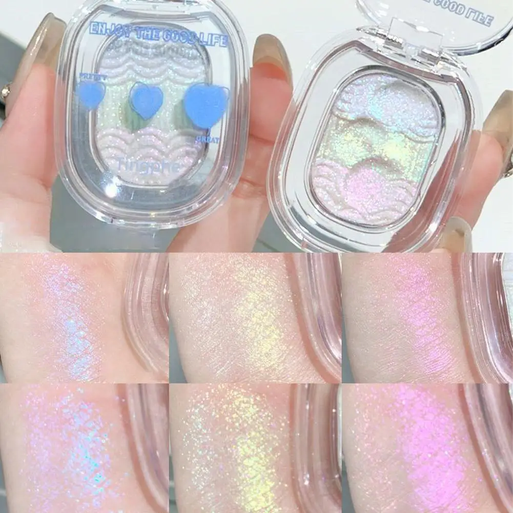 Mashed Potato Highlight Gradient Eyeshadow Diamond Crystal Glitter Brighten Highlighter Makeup Tools Contour Face Palette P C9F5