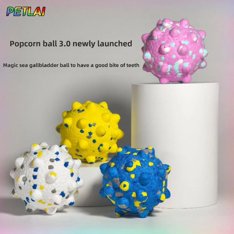 

Dog Toy Popcorn Ball Interaction Toy Sea Urchin Ball Teeth Grinding Teeth Resistant to Bite and Chewing Dog Walking Anti-stress