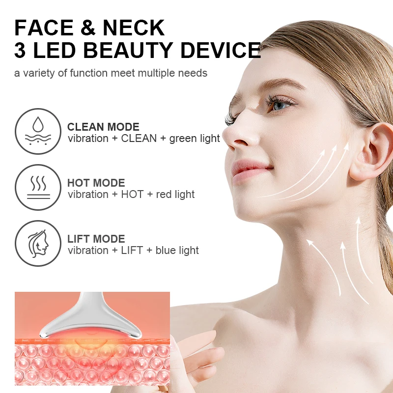 Vlvee instrumento elétrico de beleza para pescoço, dispositivo de beleza facial ems, compressa quente, massageador de lifting facial, ferramenta de cuidados com a pele, presente de festival