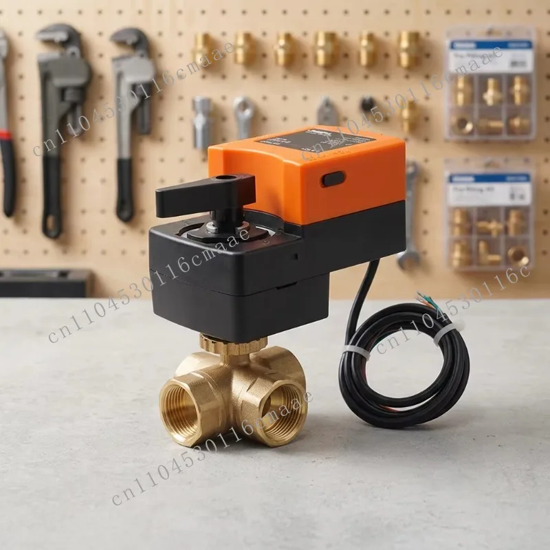 0-10v/4-20ma Electric Actuator Proportional Control Valve 10N.m 3 Way Motorized Modulating BSP Thread Brass Ball Valve