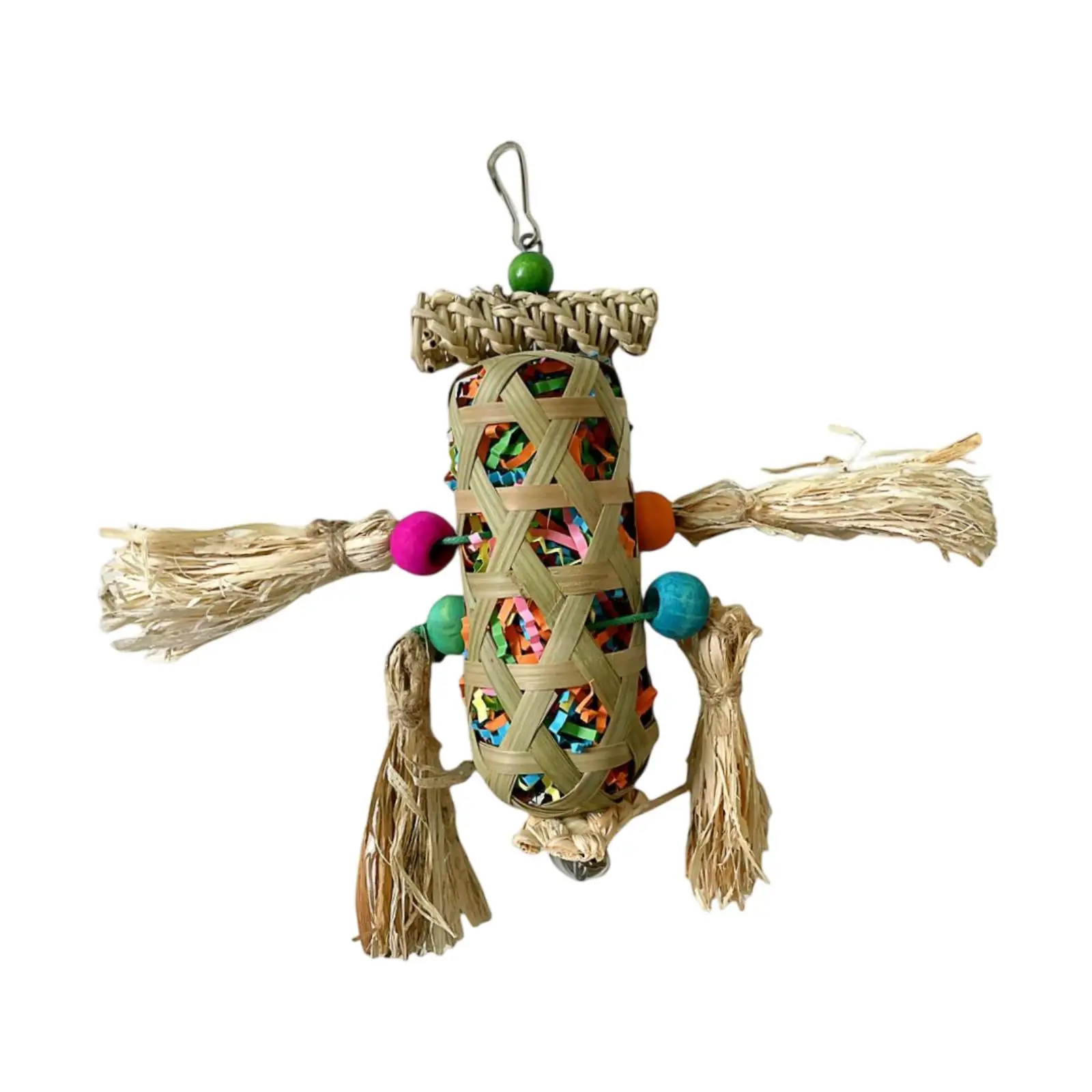 Parrot Cage Bamboo Chewing Toy Hanging Foraging Bird Toy for Macaw Lovebird Cockatiel and Bird Cage Accessories