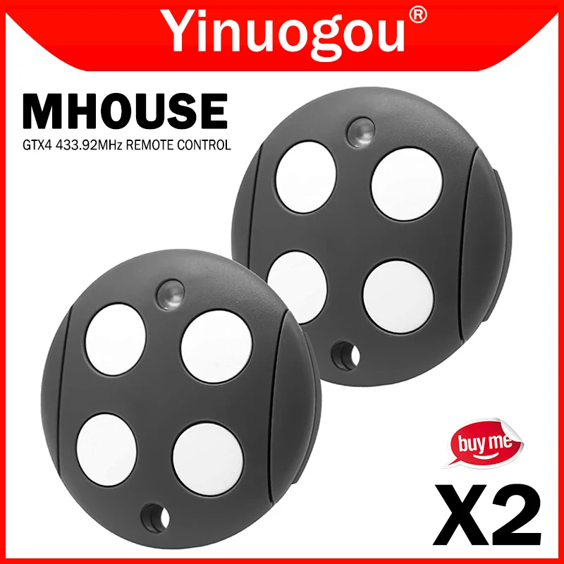

Myhouse Mhouse GTX4 Garage / Gate Remote Control 433.92MHz for MHOUSE TX3 TX4 GTX4 GTX4C MOOVO MT4 MT4V MT4G Remote Control Gate