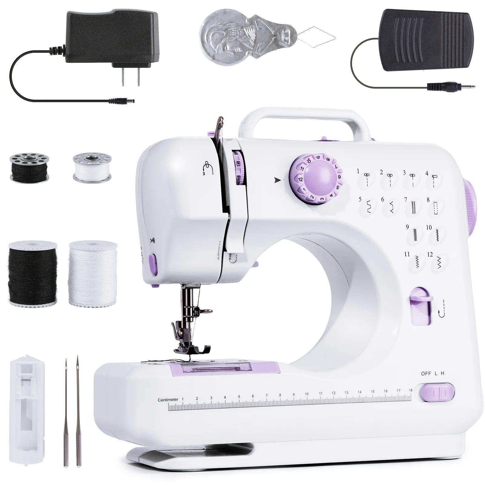 2025 Portable Electric Sewing Machine Pro With 12 Stitches Patterns,  Multifunctional Home Sewing Machine Parents sewing tools