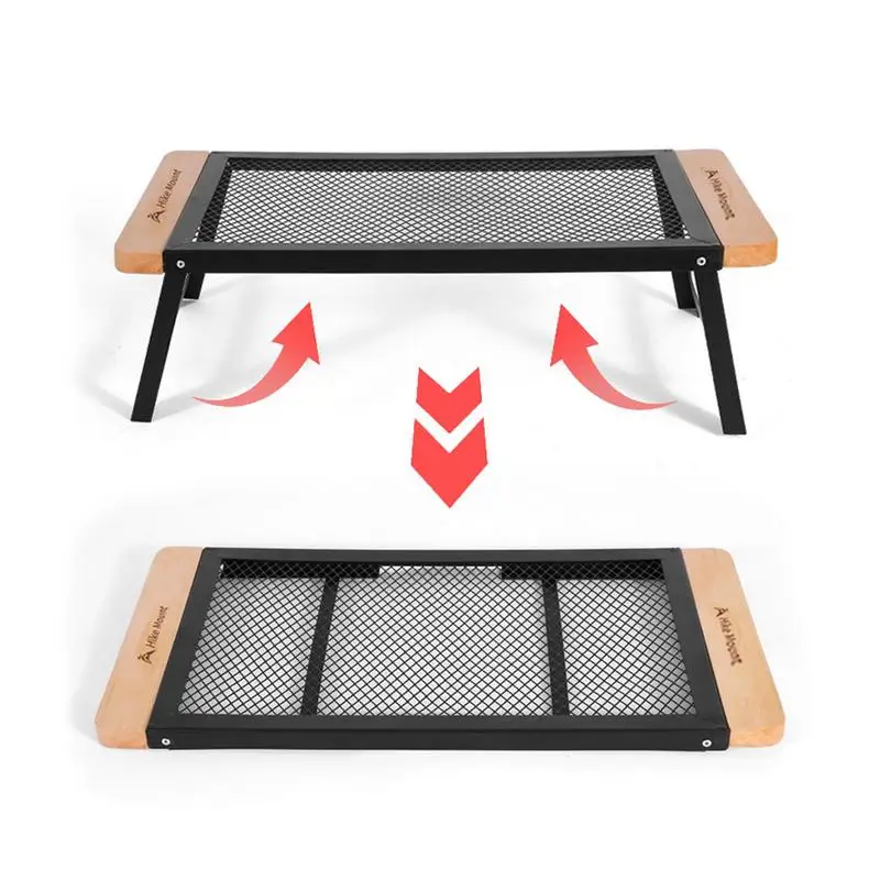 

Outdoor Camping Folding Iron Net Table Heat Resistance Barbecue Table Portable Mesh Desk Indoor Outdoor Camping Picnic Equipment