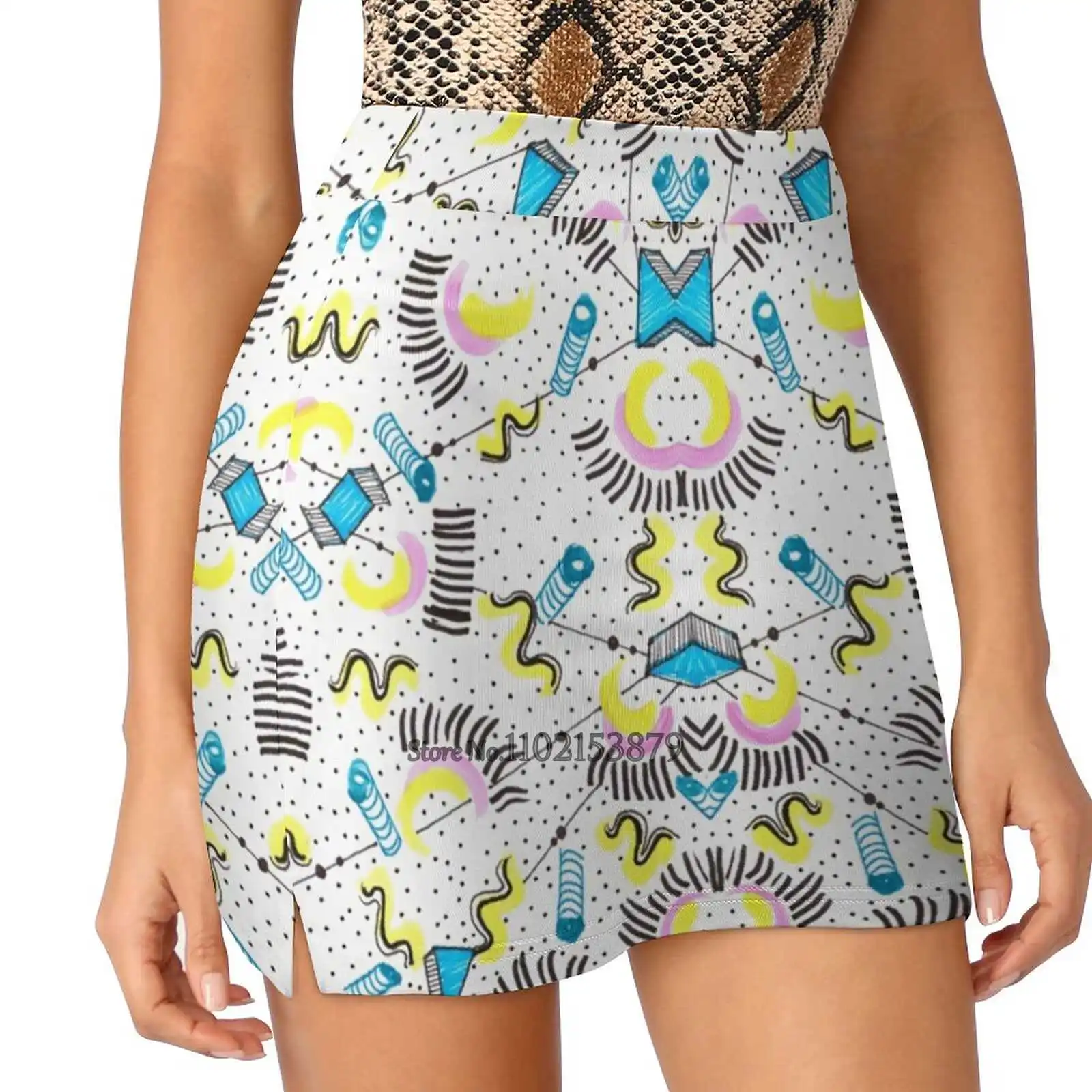 

Floating Sunset Women's Fashion Sporting Skirt With Pockets Tennis Golf Running Skirts Abstract Pattern Geometric Shapes Lines