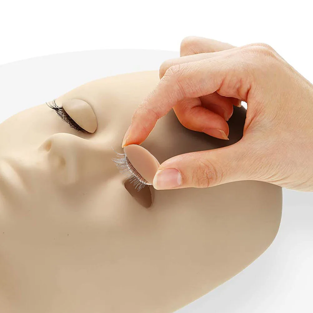2개입 연습용 실리콘 메이크업 마네킹 도구 교체용 재사용 가능한 눈꺼풀 메이크업 연습 도구 몰드 공급