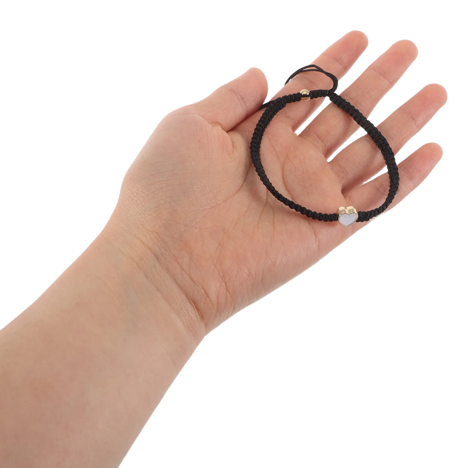 

2pcs Love Couple Bracelet Adjustable Heart Design Couples Jewelry for Boyfriend Girlfriend Braided Rope Beaded Handmade Woven