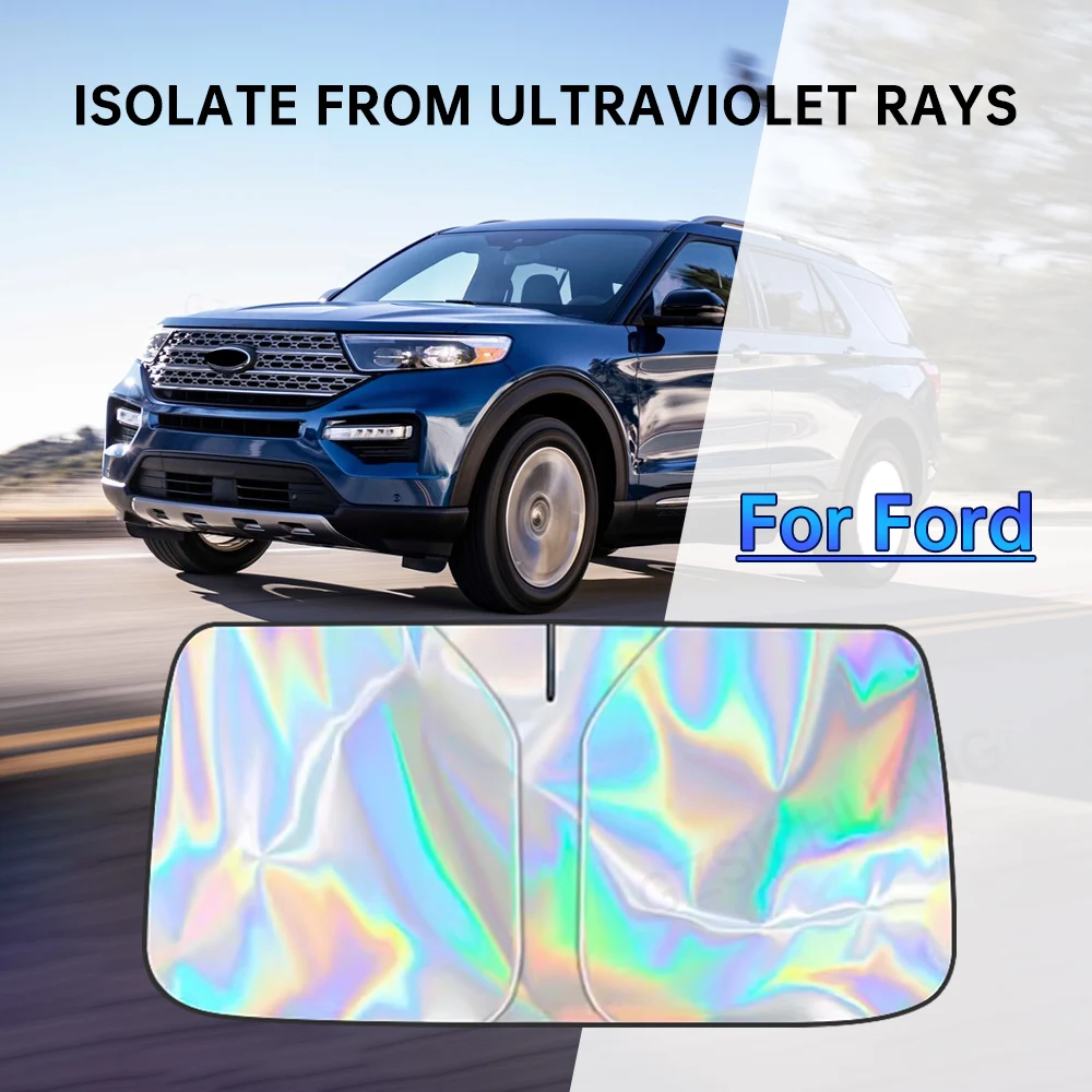 Солнцезащитные козырьки на лобовое стекло автомобиля, складные солнцезащитные козырьки на лобовое стекло автомобиля для Ford Explorer 2020-2023 2024 блоки, УФ-лучи