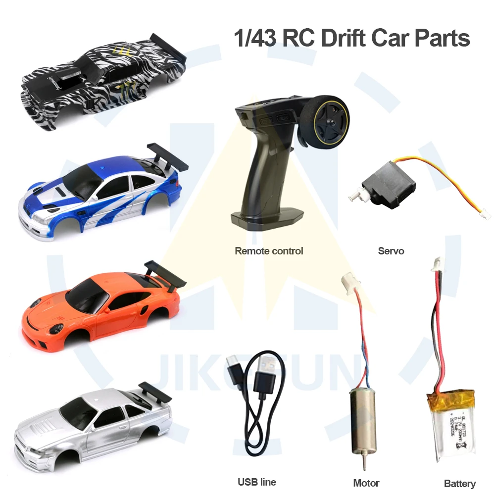 

1/43 Rc Car Accessories Car Shell / Motor/ Servo/ Battery / Remote Control Drift Vehicle Parts for 4301 4302 4303 4304