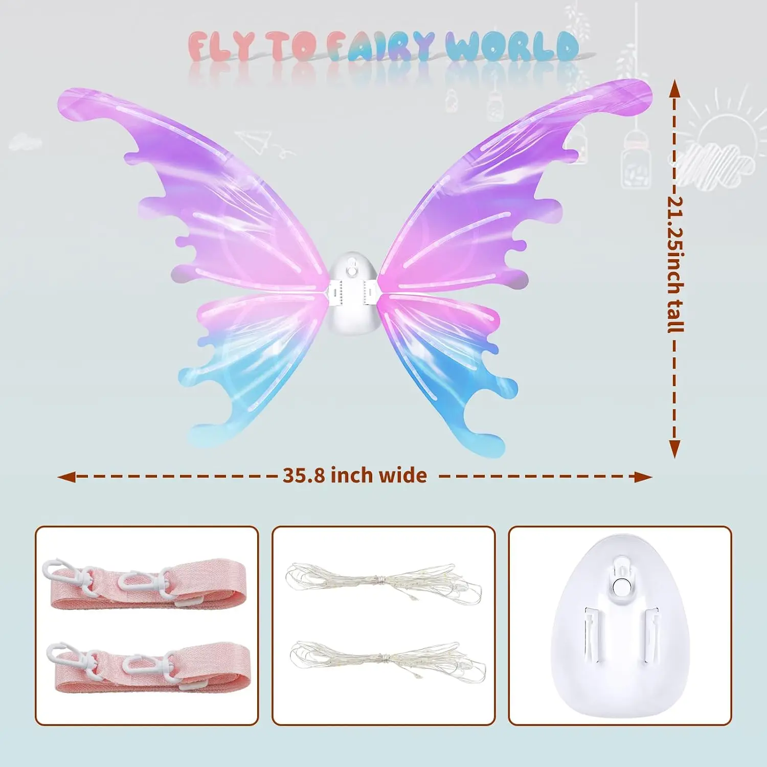 Electrical Butterfly Wings Toy With Music Lights Elf Wings Glowing Shiny Dress Up Moving Fairy Wings For Kids Boys Girls Gift