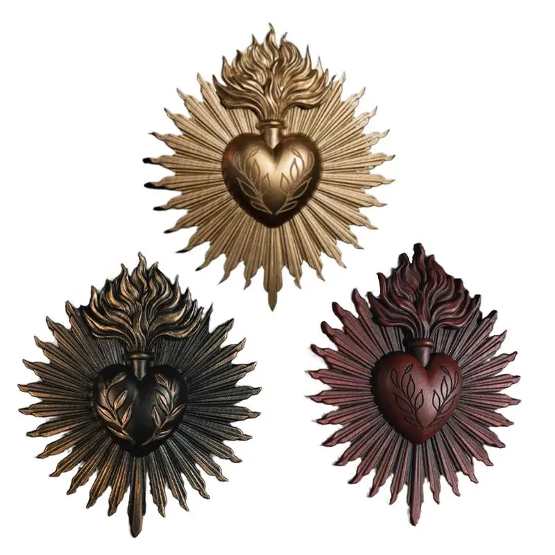 

Sacred Heart Wall Hangable Resin Heart Wall Ornament Spiritual Decor Catholic Home Decoration Religious Art Hangable For