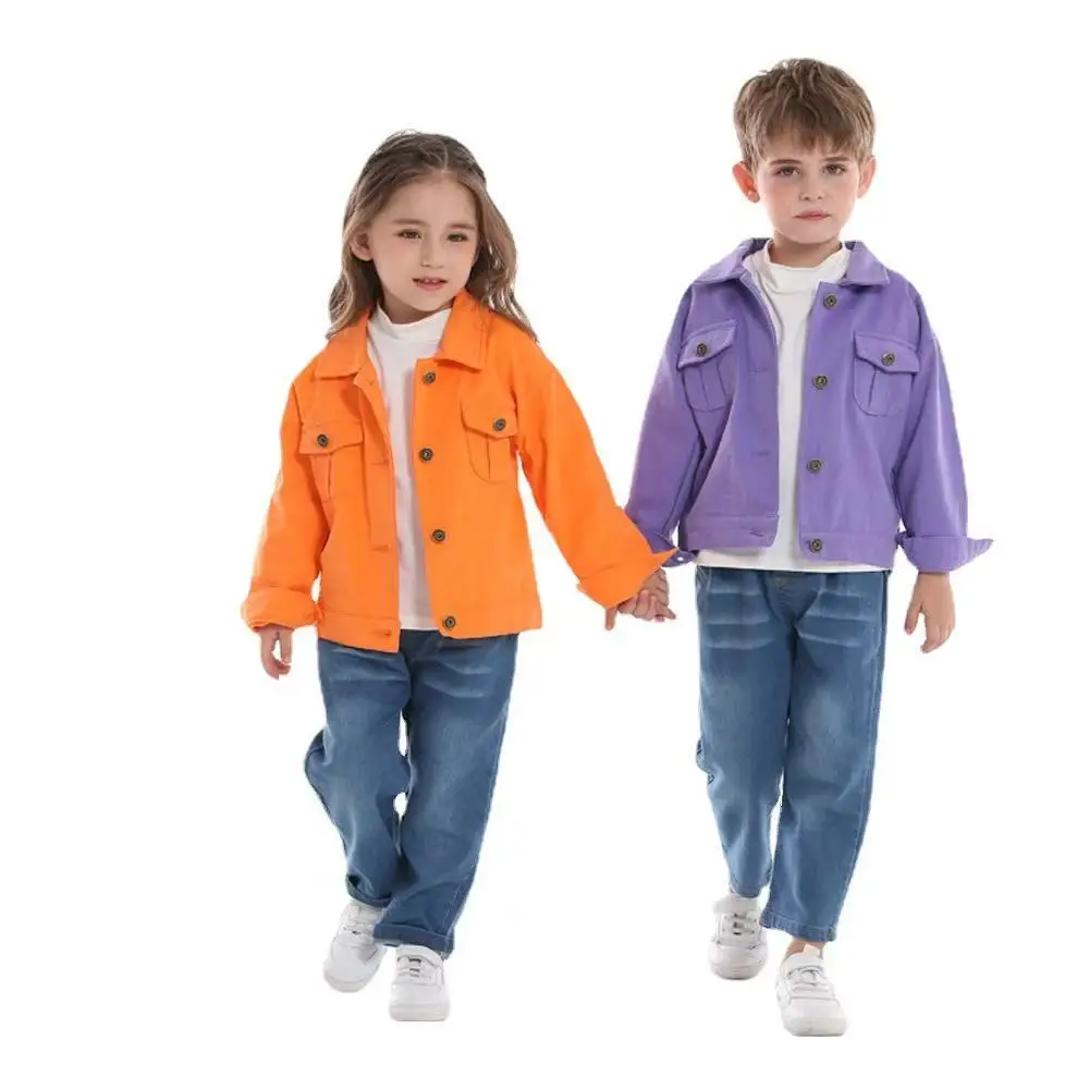 

Spring and Autumn Tide Model Single-breasted Fleece Cotton Children's Jacket Sibling Suit Lapel Korean Long-sleeved Blouse Kids