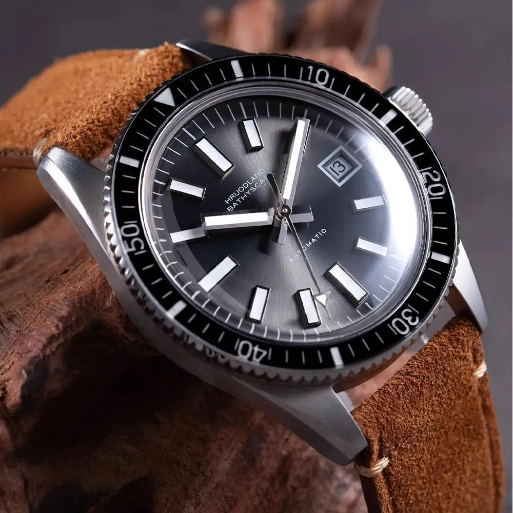 NEW Hruodland Men Automatic Mechanical Diving Watches F031 Sapphire Stainless Steel PT5000 Vintage 50 Xun Classic Watch for Male
