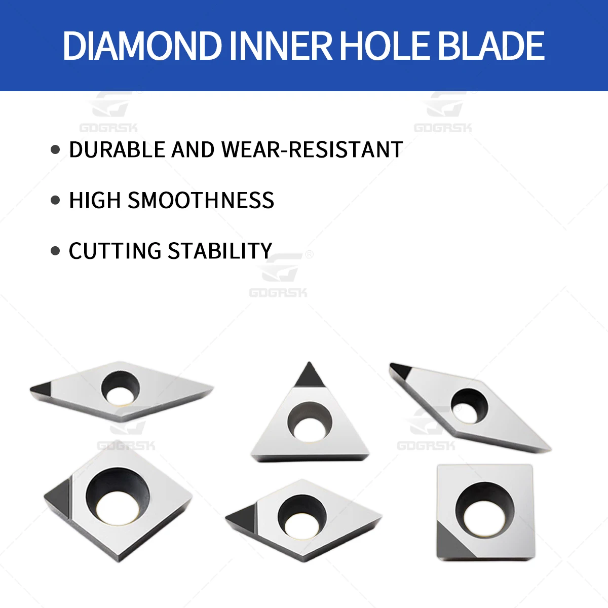 High Quality PCD Diamond Inserts CBN Boron Nitride Blade CCGT DCGT SCGT TCGT VBGT VCGT Diamond Inner Hole Gemstone Turning Tools