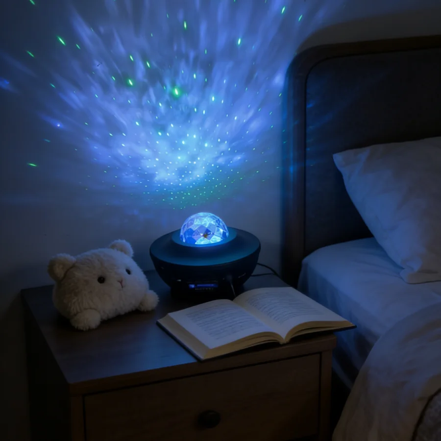 1PC Aurora Star Projector with Bluetooth Speaker | Remote & Timer | Starry Sky Night Light for Bedroom, Bar & Gift