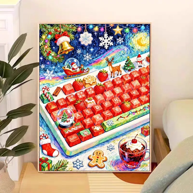 

14CT 9CT 100x75cm Christams Printed Kit Cross Stitch Embroidery DIY Needlework Set Crafts With Needles Threads