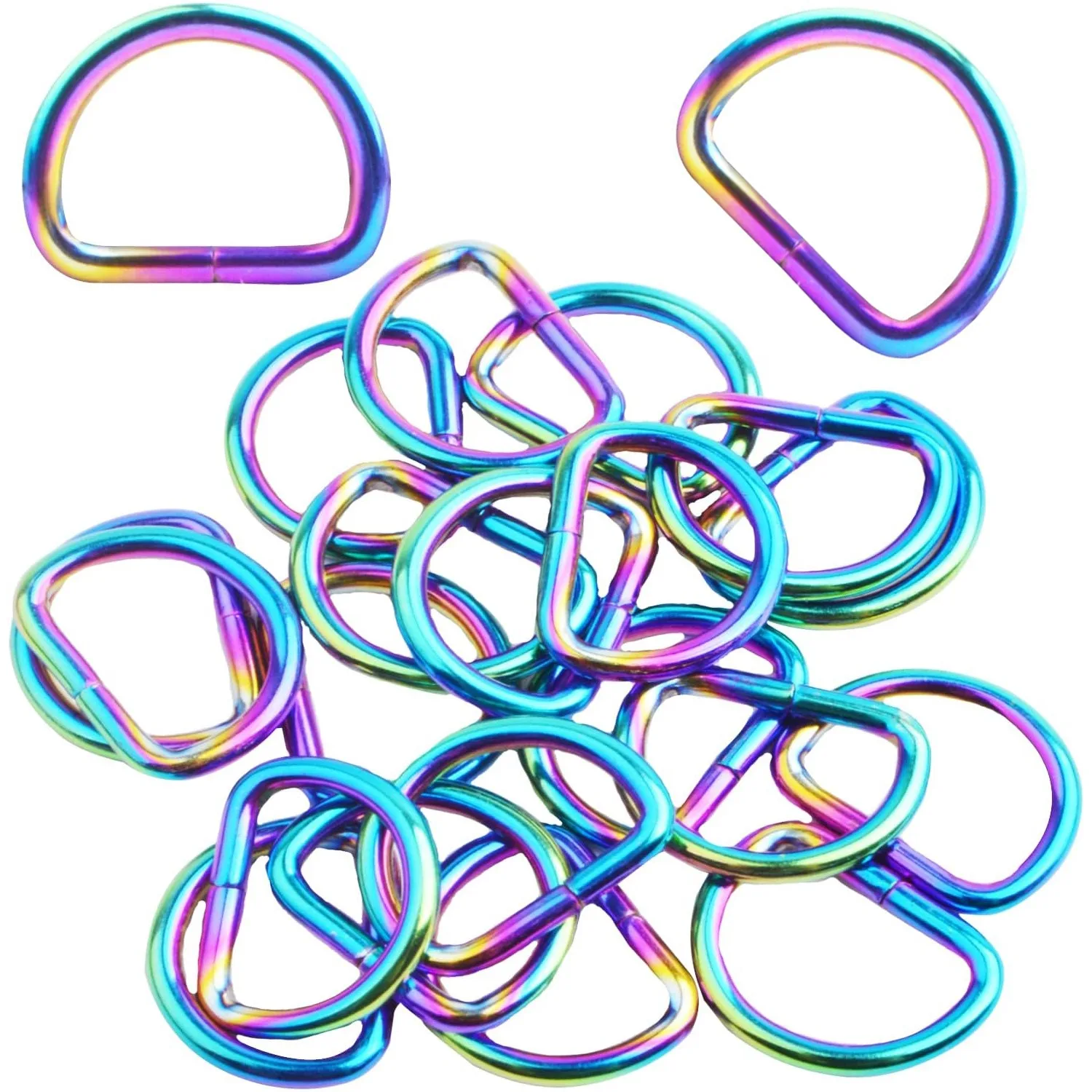 

20pcs Semi-Circular D Rings Multipurpose Half Round D-shaped Rings Buckle Clips DIY Accessories for Bags Purse Backpack Belt