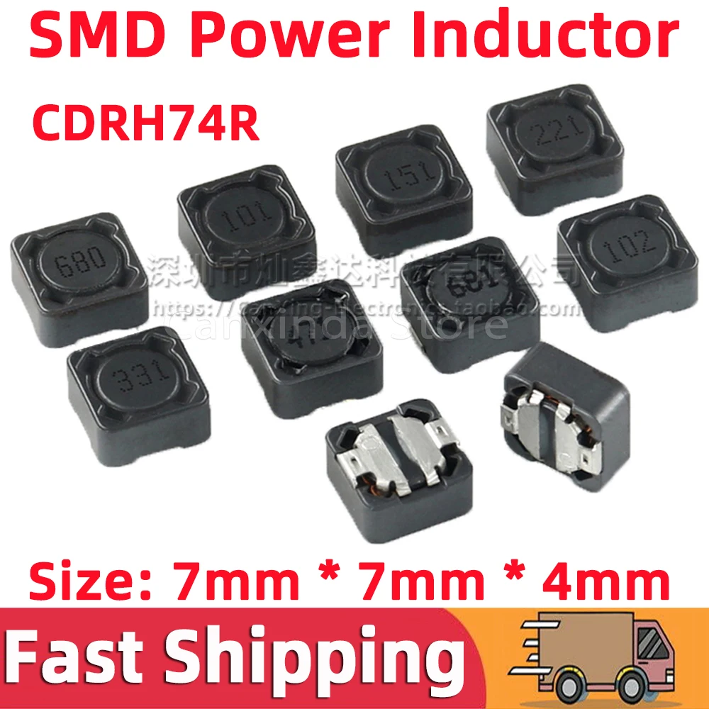 10pcs CDRH74R CDRH74 7*7mm Shield Power Inductor SMT SMD Mode Inductance 1uh 1.5uh 2.2uh 4.7uh 10uh 15uh 33uh 150uh 47uh 68uh