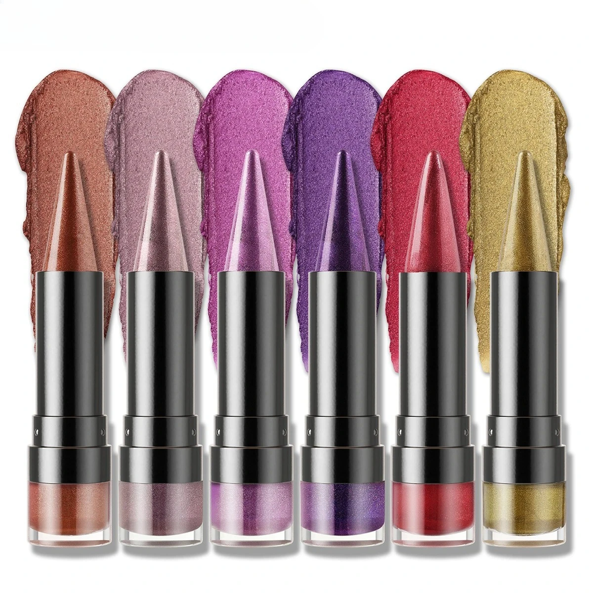 長持ちしやすい発色の良いノンスティックカップリップスティック6色マットパールファイングリッターダイヤモンド両用リップスティック