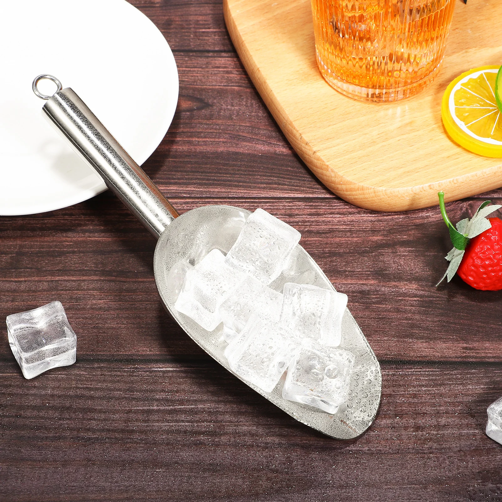 

Thickened Stainless Steel Ice Scoop Large Deep Head Kitchen Food Scoop Reusable Metal Scooping Tool for Home Restaurant