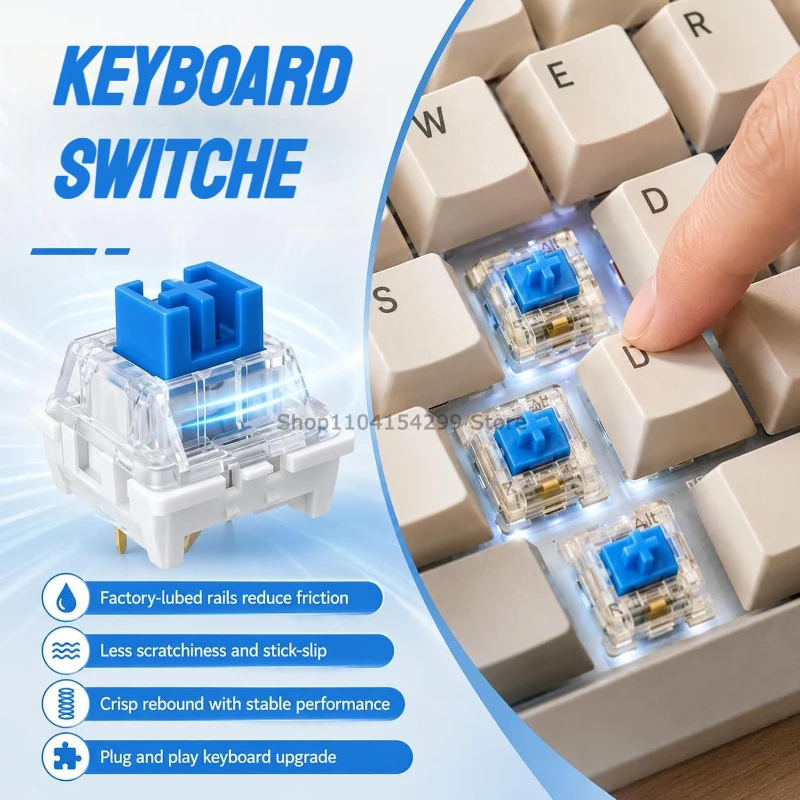 50Pcs Keyboard Switch Keyboard Clicker Key Replacement 3 Pin Tactile Switch 2 FOR KA Plastic For Electrical Equipment Tools