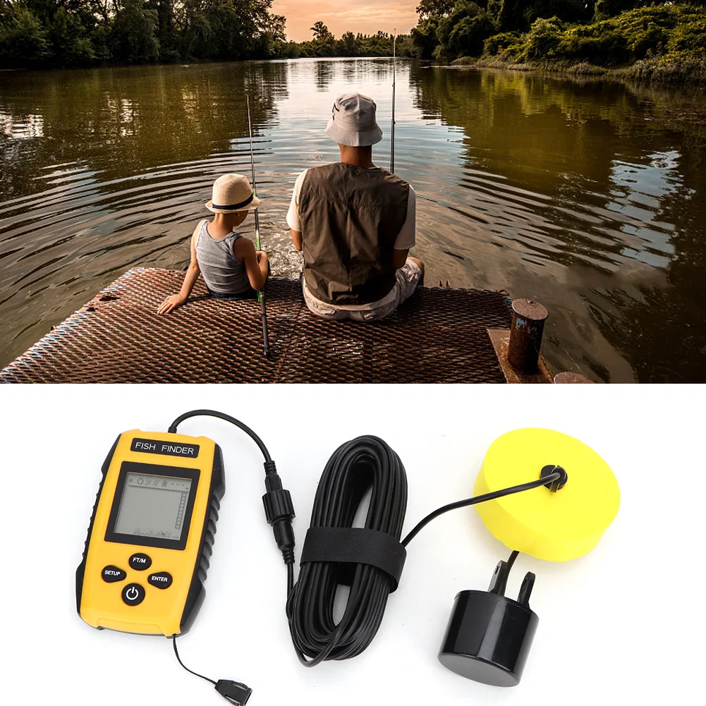 Portable Fishfinder TL88 Handheld LCD Display Fish Finder Portable Fishfinder Fish Depth Finder with Sonar Sensor Fish Finder