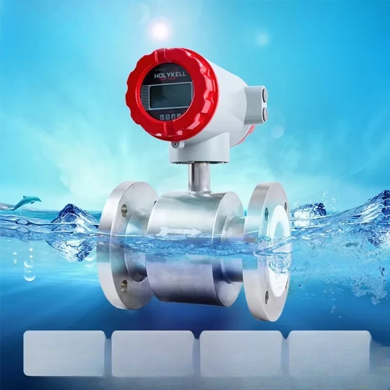 Holykell OEM 4800 Series Clamp on Magnetic Flow Meter, China Low Price 4-20ma Output Electromagnetic Flowmeter