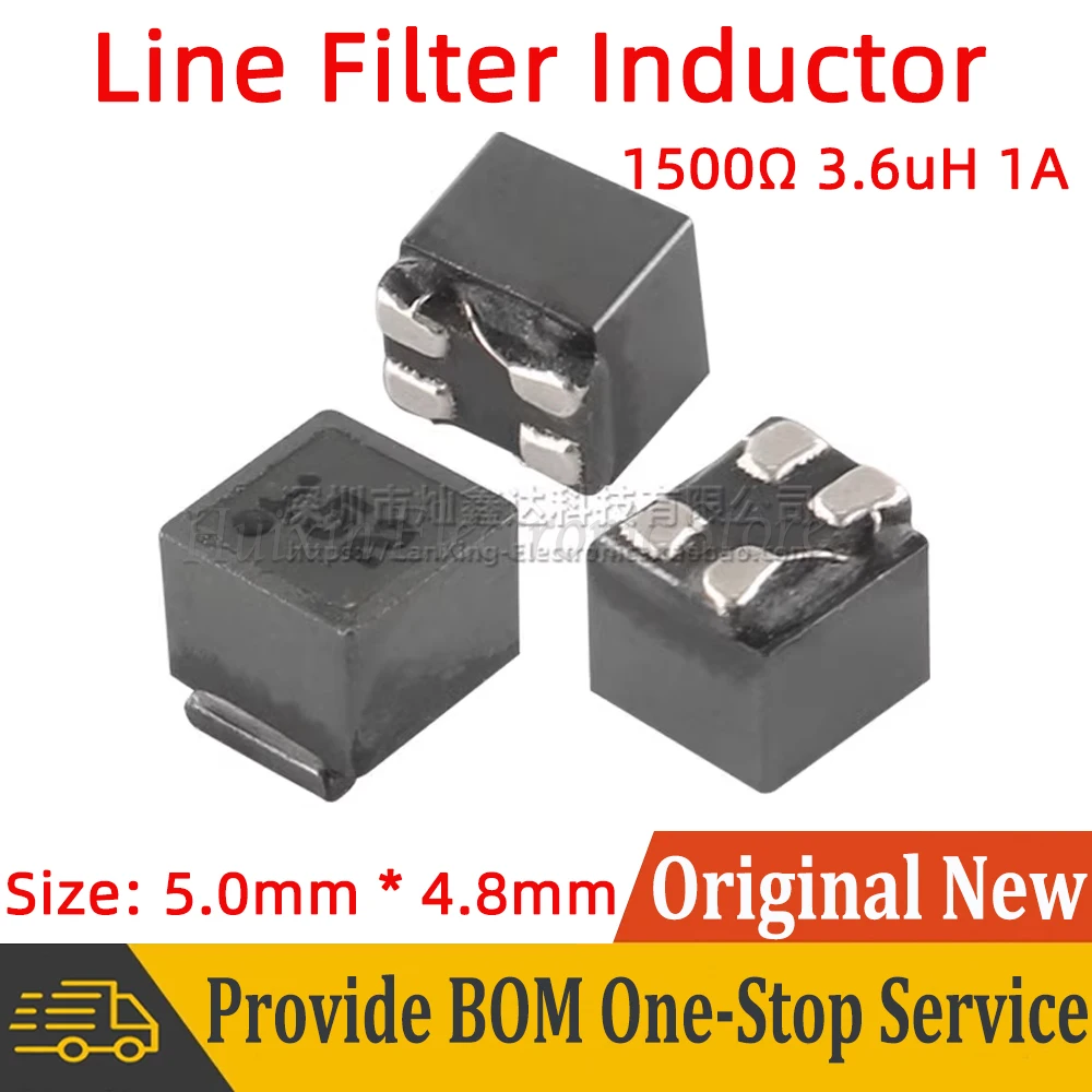 5pcs SMT Common Mode Choke Inductor Inductance 3.6uH 1A High Frequency Impedance 1500Ω 1500ohm Line Filter SRF0504-152Y