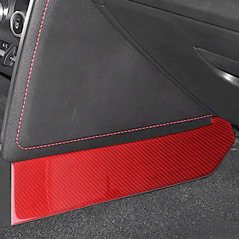 For Subaru BRZ Toyota 86 Interior Modification Red Real Carbon Fiber Center Control Gear Side Sticker Auto Parts