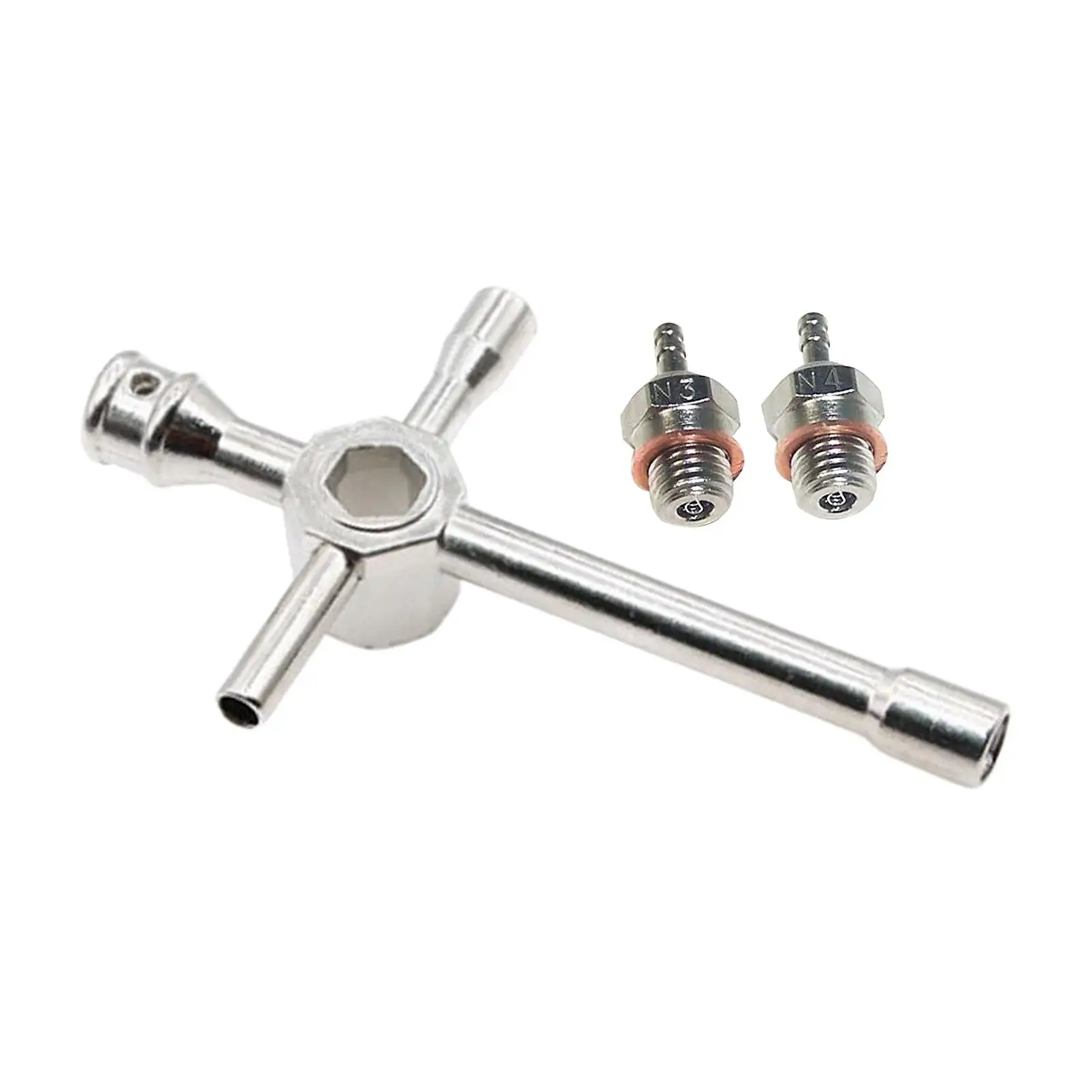 

2x N3/N4 Hot Glow Plug Spark & Cross Wrenches for HSP 70117 1/10 1/8 RC Car