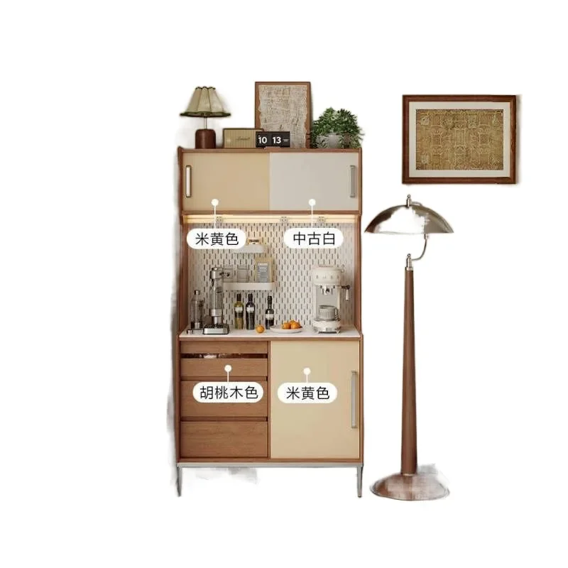 

Light luxury high-end retro dining side cabinet, integrated storage water dispenser tea cabinet against the wall