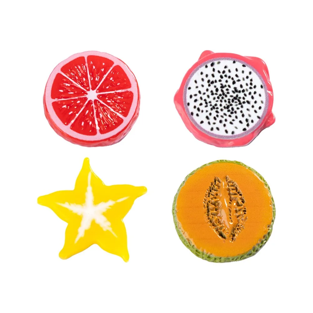 random3pcs Simulation fruit slice resin jewelry bag miniature landscape DIY decorative small accessory parts
