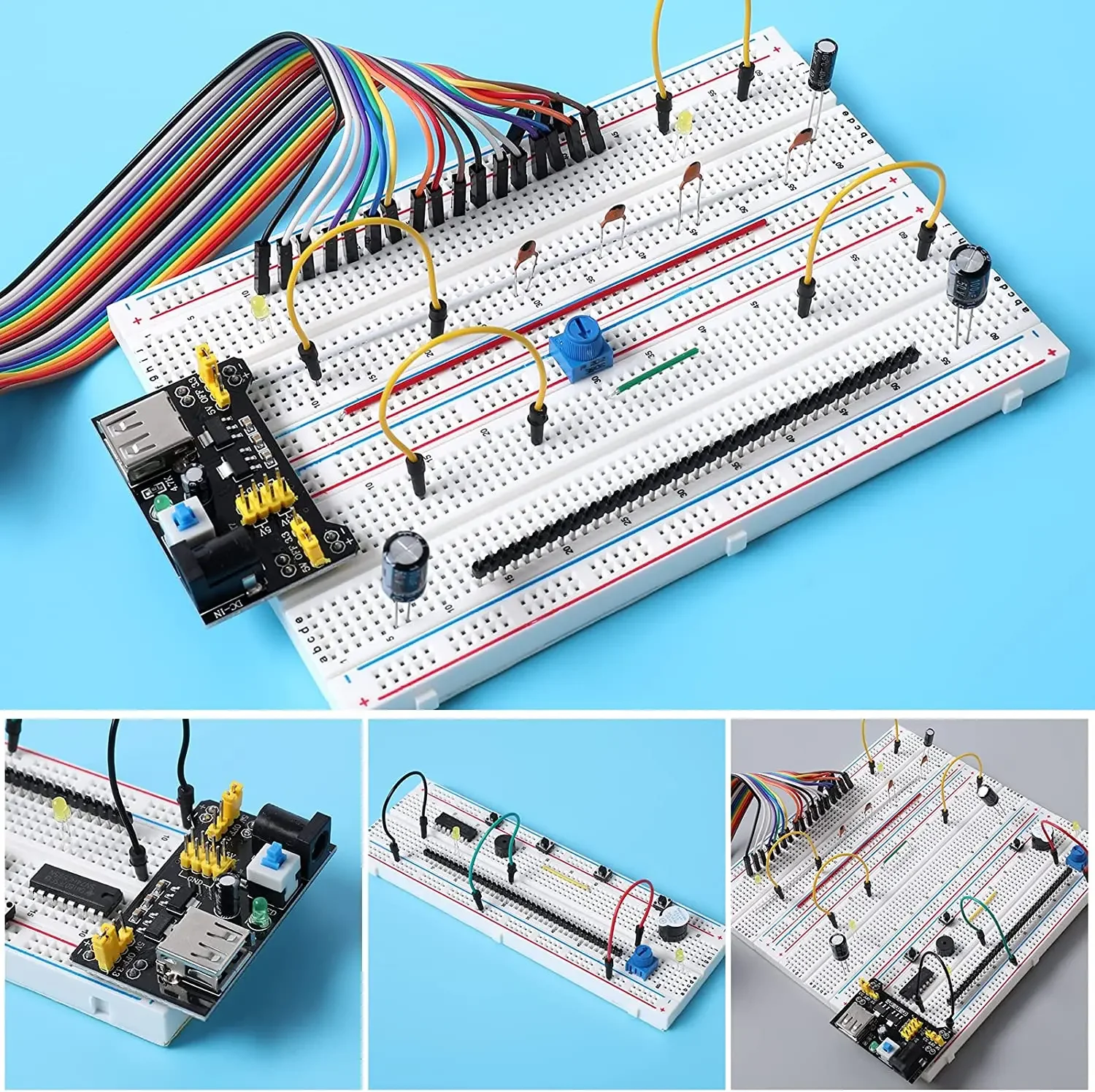 MB-102 MB102 Breadboard 400 830 Punti Senza Saldatura PCB Bread Board Jumper Wire Dupont Test di Linea Sviluppare FAI DA TE per il kit Arduino