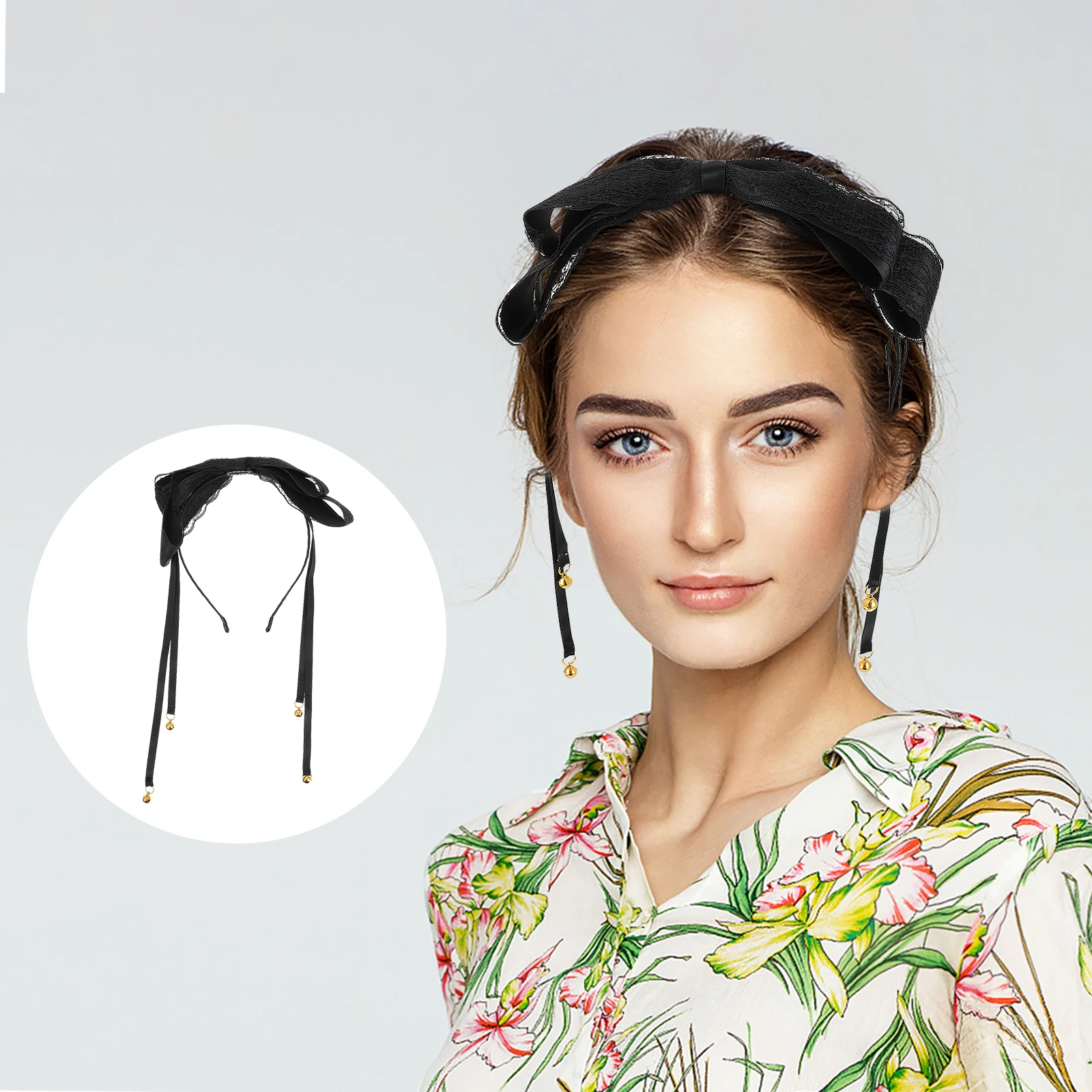 

Lace Ribbon Headband Bow Tassel Hairband Pretty Exquisite Costumes Accessory Attractive Design No Pressure on Head