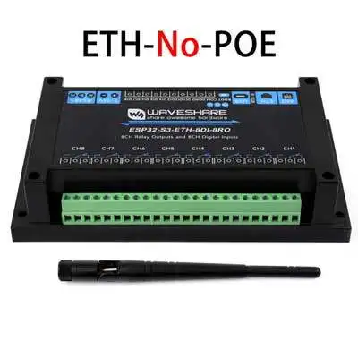ESP32-S3 Industriële kwaliteit 8-kanaals relais WiFi Bluetooth Ethernet-poort (ETH) IoT RS485 RJ45 POE