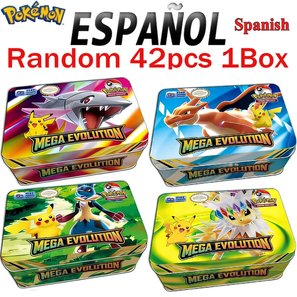 MEGA EVOLUTION 42pcs Pokemon Cards Battle Toys Lost Origin Pokemons Box with Pikachu Anime Bank Pokemon Game Cards  for Childre