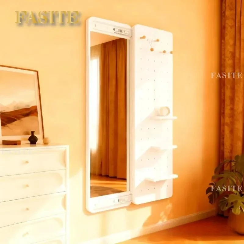 For Wall Mounted Hidden Dressing Mirror Antique Style Hole Board Integrated Full Length Mirror for Bedroom Entrance Home