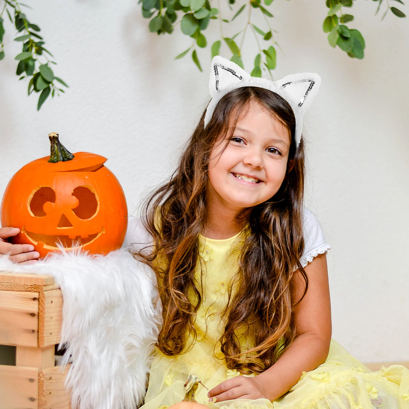 Orecchie di gatto fascia costumi di Halloween per le donne coda copricapo di volpe ragazze panno di maglia accessorio per prestazioni di peluche