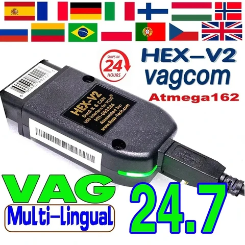 Диагностический Сканер VAG COM HEX-V2 2025 OBD2 С Поддержкой V24.7 И М