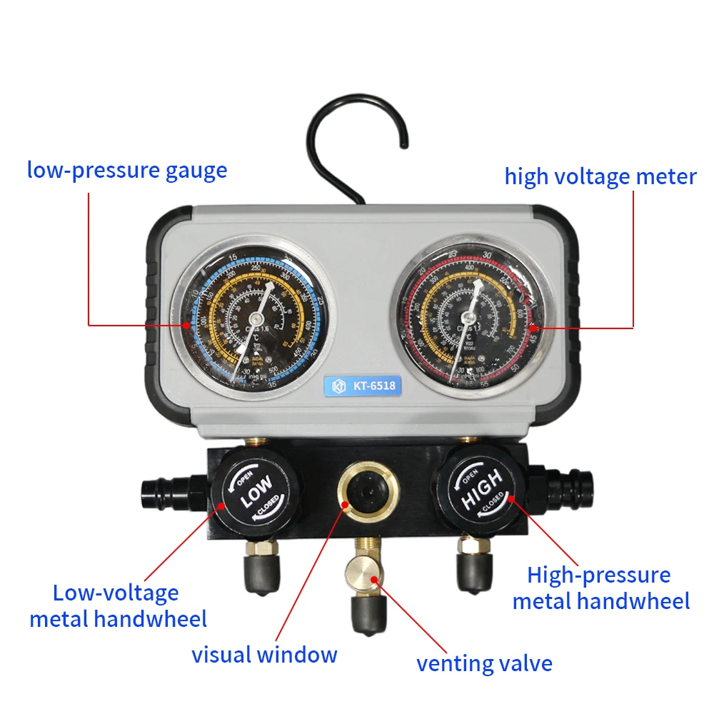 R134A AC Air Conditioning Manifold Gauge Kit R22 R32 Diagnostic with Hose Kit Air Conditioning Refrigerant Charge Kit