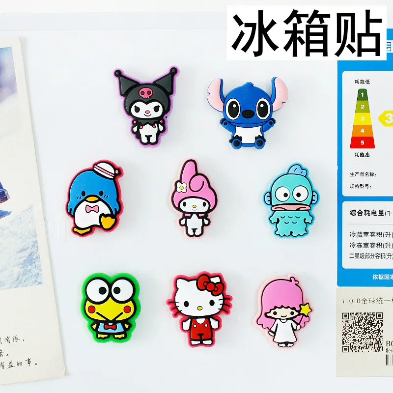 

Hot Sanrio Hello Kitty Cute Refrigerator Sticker Soft Adhesive Cartoon Korean Creative Whiteboard Soft Adhesive Magnet Spots