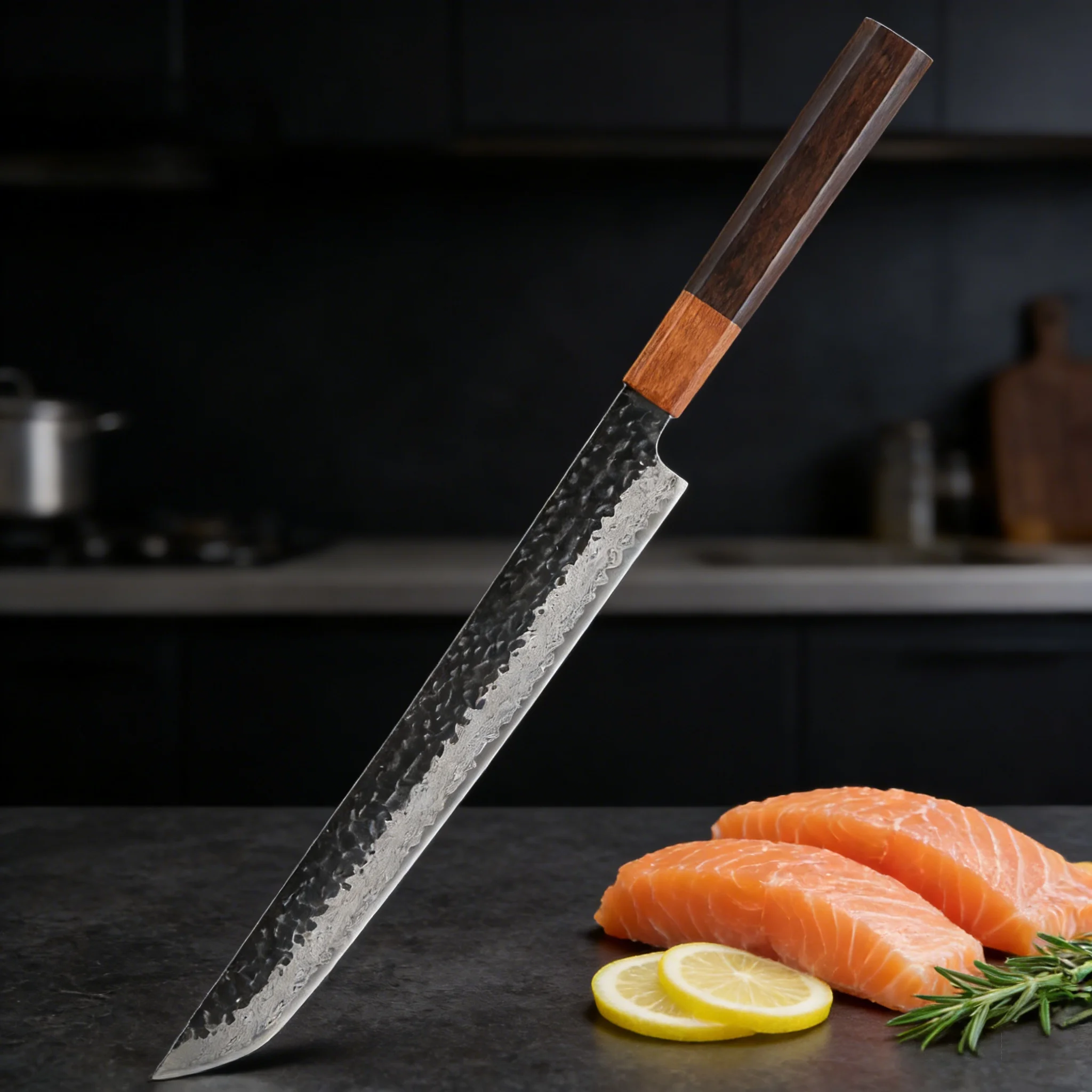 1PC，Premium 67 layers Damascus Steel Salmon Sashimi Knife Slicing Knife Sushi Knife Cooking Knife Kitchen Knife Cooking Tool