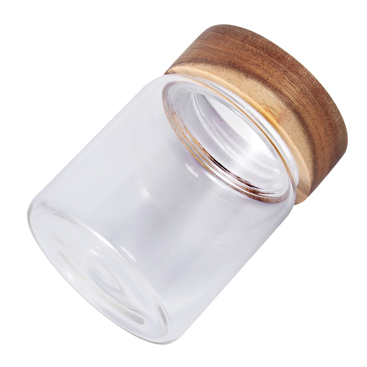 

Airtight Glass Bottle Wooden Cover Sealed Jar Food Containers Storage Jars with Lids