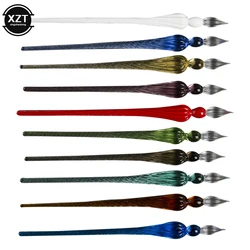 Color Ink Dipped in Water Fountain Pen Vintage Glass Pen Comic Color Test Pen Practice Calligraphy Art Painting Supplies