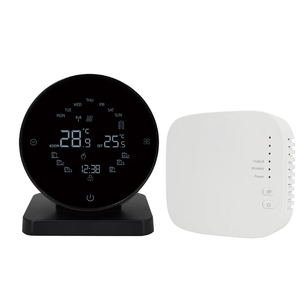 

Smart Home Temperature Control Wall Mounted Boiler Thermostat Compatible with Voice Assistants and Mobile Apps
