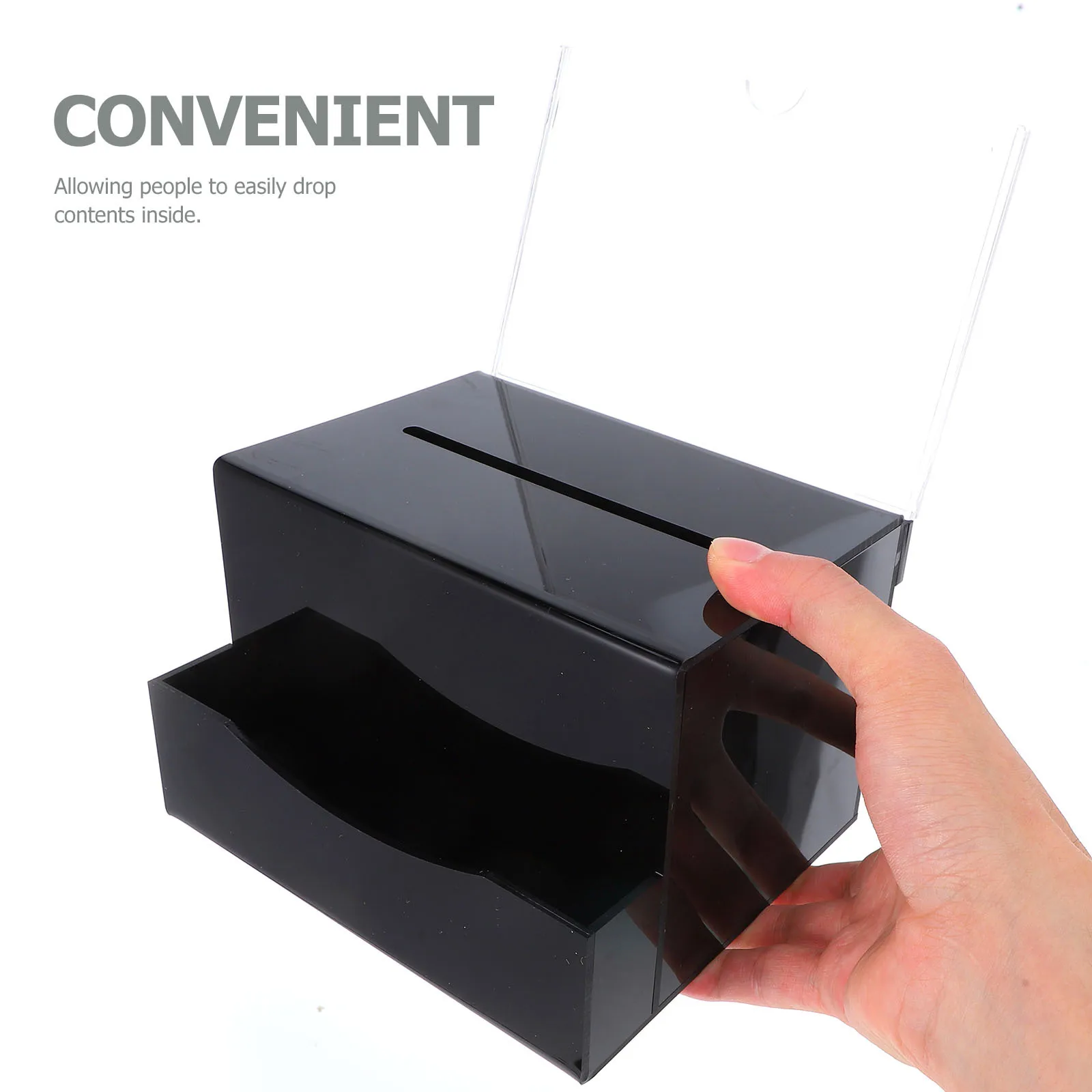 

1Set Transparent Acrylic Donation Box Fundraising Ballot Comment Suggestion Voting Storage Practical Design Donation Box