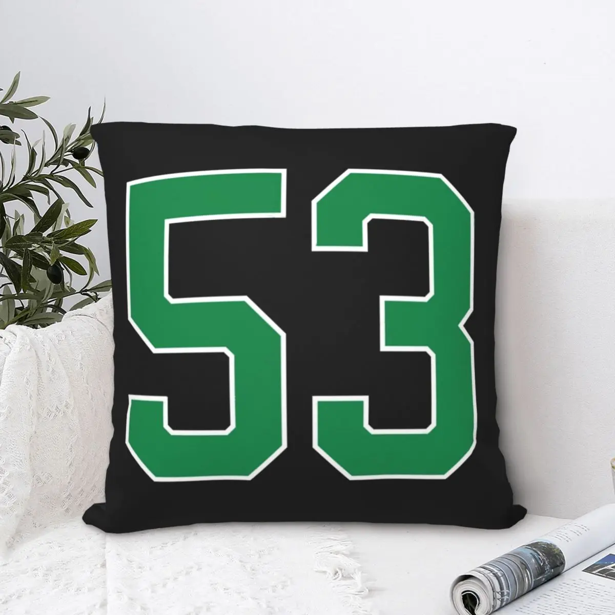 53 Number Sports Fifty Three Square Pillowcase Polyester Pillow Cover Velvet Cushion Zip Decorative Comfort Throw Pillow Home