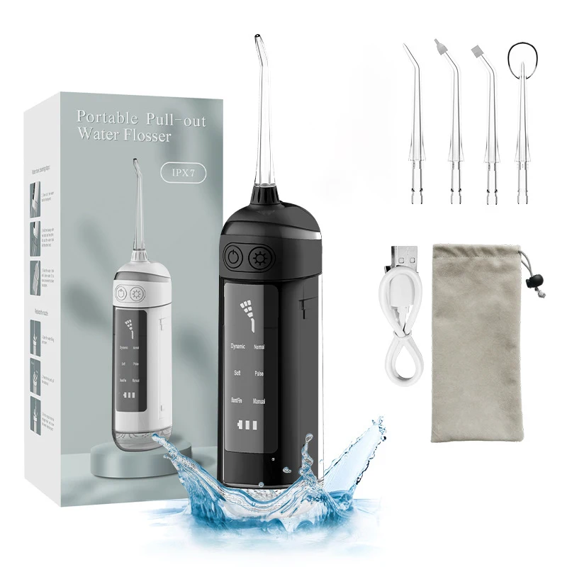 Irrigador Oral extraíble con 6 modos, hilo Dental portátil recargable por USB, IPX7 chorro de agua, boquilla de chorro de 180ml, 4 chorros