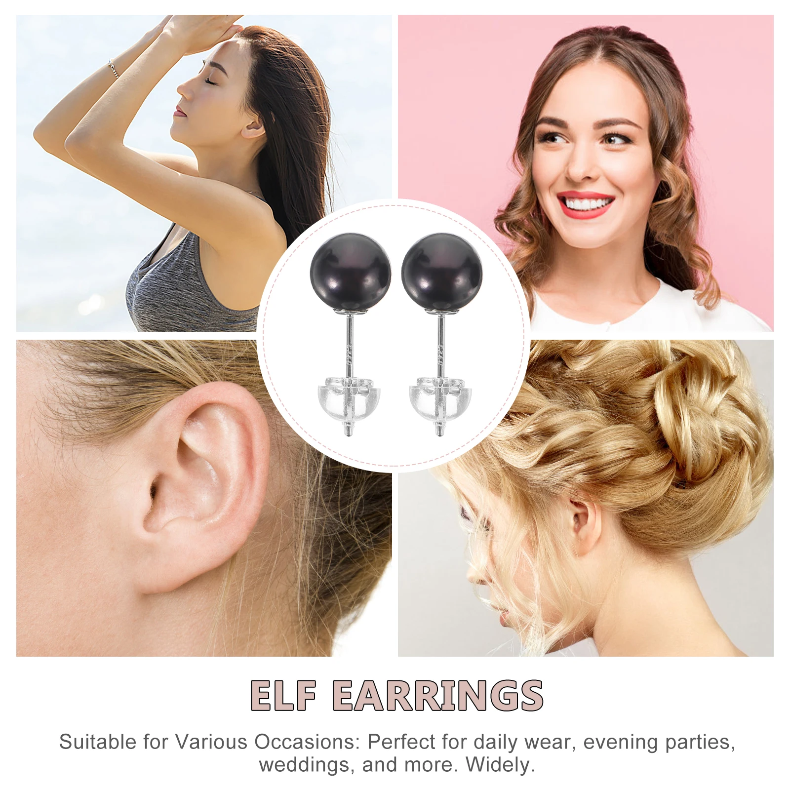 

Black Earrings Women for Wedding Cute Ringsfor Jewelry Decor Decorate Miss